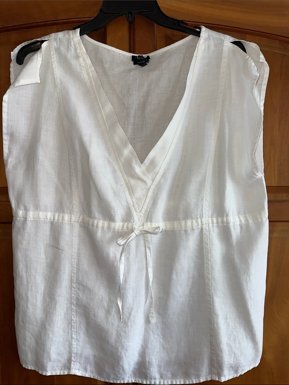 Talbots White Pure Irish Linen Sleeveless Top Sz 18 EUC